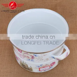 Best Selling Multi-functional Ceramic Enamel Steamer Pot Stew Pot With Full Decal thumbnail-3