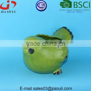 Vintage Style Ceramic Garden Bird Figurine Flower Planter, Ceramic Bird Planter thumbnail-2