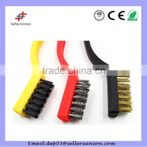Zinc Coated Wire Brush With3 Colors Plastic Handle thumbnail-3