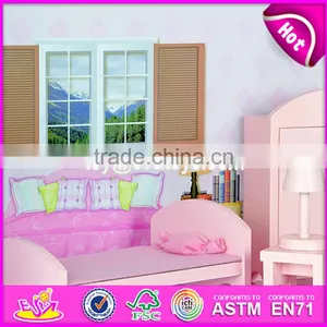 New Style 3 Floor Girls Pretend Play Wooden Dollhouse Cottage W06A224 thumbnail-5