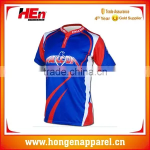 Hongen Apparel Australia Hot Sale 15/16 Home Royal Blue & Red Rugby Jersey thumbnail-1