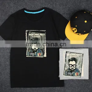 Customized Printed Logo 100% Cotton Promotion Tee Men's t Shirt thumbnail-1