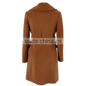 High Quality Camel Color Beautiful Long Coat for Women thumbnail-2