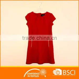 Girl Heart Jacquard Pattern Nice Red Zip Up Dress thumbnail-1