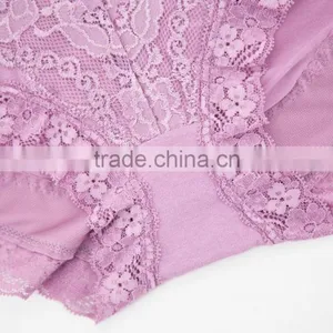 Purple Cheapest 95% Cotton 5% Spandex With Lace Sexy Fancy Woman Underwear thumbnail-5