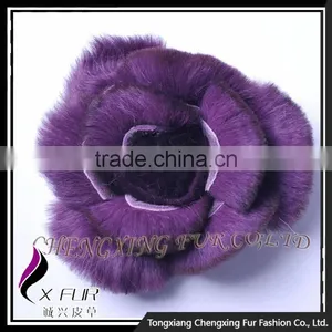 CX-A-38 2016 Cheap Wholesale Bulk Flower Brooch Pin, Latest Fashion Rex Rabbit Fur Pin Brooch thumbnail-4