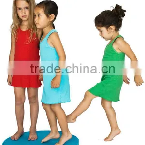 Kids Girls Dresses Summer Baby Various Colors 100% Cotton Girls Dress Solid Halter Dress thumbnail-1