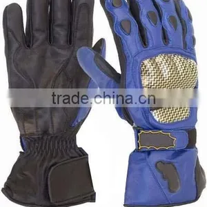 Leather Gauntlet Motorcycle Gloves thumbnail-1