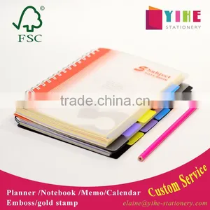 Transparent PVC Cover Spiral Binding Notebook Cheap Student Exercise Notebook Custom Diary Notebook With Index Tab thumbnail-1