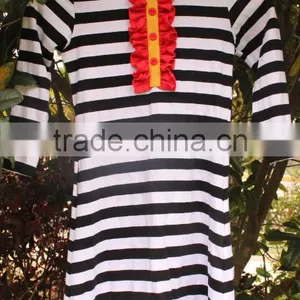 Cotton Long Shirts For Mom Plus Size Stripe Big Size For Lady Spring Blouse For Women White/Black Stripe Summer Long Top thumbnail-3