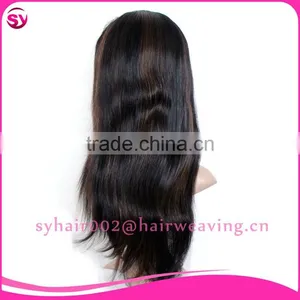 Unprocessed Real Virgin Hair Long Black Straight Hair Wig thumbnail-1