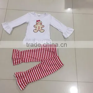 Charming Kids Stripe Ruffle Cotton Girls Boutique Clothes thumbnail-3