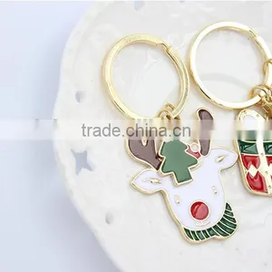 Charm Christmas Gift Box Deer Keychain Keyring Enamel Key Chain Pendant thumbnail-4