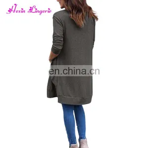 China Manufacturer Gray Blue Red Autumn Winter Long Sweater Cardigan for Women thumbnail-6