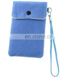Velvet Pouch With Button thumbnail-1