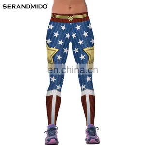 Wonder Woman Sport Fitness Costume High Waist Stretch Gym Trousers Workout Leggings thumbnail-1