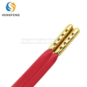 Premium Fashion Custom Colored Flat PU Leather Shoelace With Metal Tips For Men And Women thumbnail-5