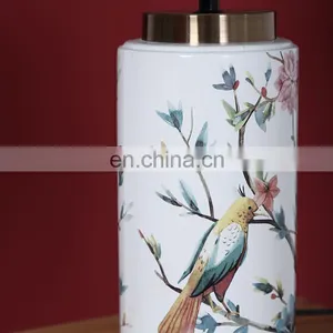 Top Sale China Style Ceramic Base Blue Shade Indoor Table Night Lamps for Bedroom thumbnail-5