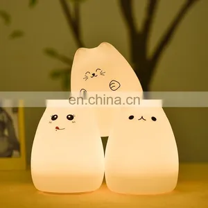 Soft Cute Cat Silicone Night Lamp Led Pat Night Light for Kids thumbnail-3