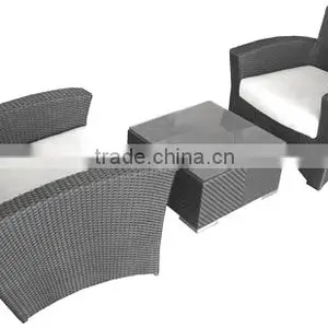 Black Rattan/wicker Balcony Set thumbnail-1