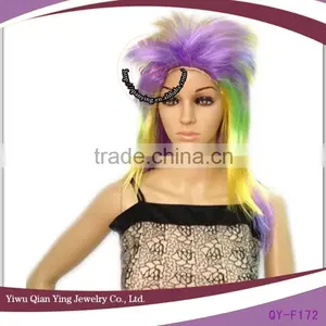 Cheap Multi Color Synthetic Punk Wigs thumbnail-1