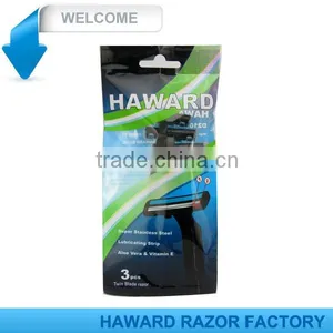 D210 Brand Light Blue Plastic Handle Twin Razor Blade thumbnail-4