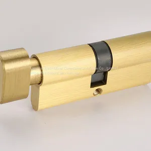Anti-theft Rust-proof Gold Color Oval Thumbturn Single Open Brass Lock Cylinder thumbnail-1