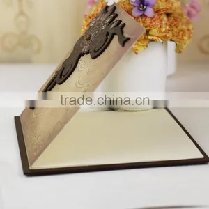 Fashionable Handmade Luxury Wooden Padded Wedding Invitation Cards thumbnail-5