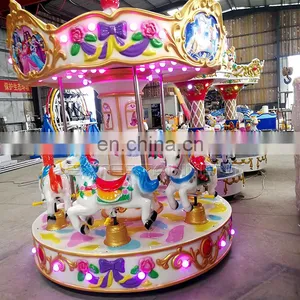 Factory Direct Supply Fairground Kids Ride Small Carousel Ride Backyard Carousel for Sale thumbnail-2