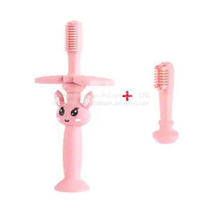 Food Grade Silicon Toothbrush Rabbit Shaped Baby Toothbrush thumbnail-2