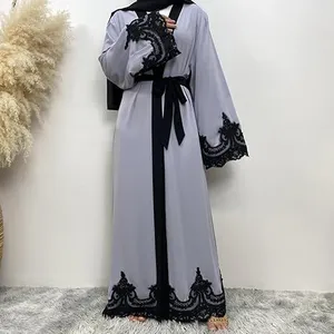 Women Turkey Abaya Islamic Muslim Prayer Dress Embroidered Cardigan Kaftan Dubai Robe Casual Turkish Modest Dress thumbnail-1