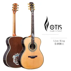 Hot Sale OEM OTIS N-91 Lion King 40 Inch All Solid Acoustic Guitar (SITKA Spruce Top, Wenge Backside) thumbnail-1