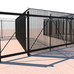 Custom Villa Entrance Gates With Matching Ornamental Fence - CAD Design Service Included thumbnail-3