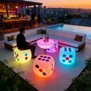Modern RGBW LED Table Light Waterproof Night Club Party Luminous Dice Cub Decor for Home Bar Hotel or Outdoor Use thumbnail-4