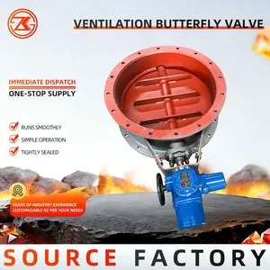 OEM Pneumatic Ventilation Butterfly Valve Carbon Steel For Dust Collector Flue Gas Air Duct Flow Control CE Certified thumbnail-5