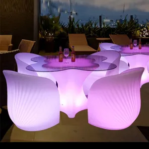 Custom Nightclub Bar Table and Chairs Illuminated Waterproof Furniture for Outdoor Parties and Home Use Color Change Set thumbnail-4