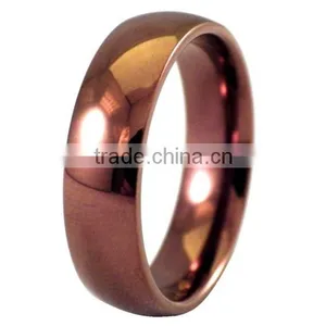 Men's Stainless Steel Ring Unisex Coffee Casual Copper Wedding Rings thumbnail-1