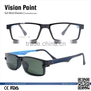 Square Full Rim TR90 Fashion High Quality Polarized Clip On Polarized Sunglasses For Adult thumbnail-1