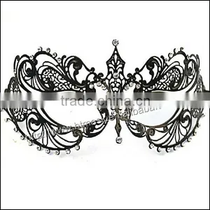 Laser Cut Out Venetian Masquerade Costume Man/Woman Party Mask Withe Crystals thumbnail-1