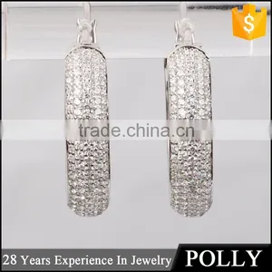 China Jewellery ss 925 Silver CZ Hoop Ring Type Earring Wholesale thumbnail-1