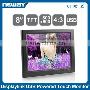 8 Inch Widescreen With WIFI USB Power Touch Screen Lcd Monitor thumbnail-2