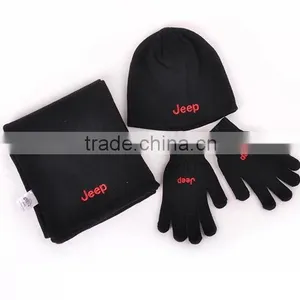 Wholesale 2013 Cheap JEEP Fitted Knitted Beanie Hat Gloves and Scarf thumbnail-1