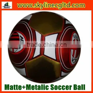 China Wholesale Customized PVC Stitched Matte+Metalic Soccer Ball/ Football thumbnail-1