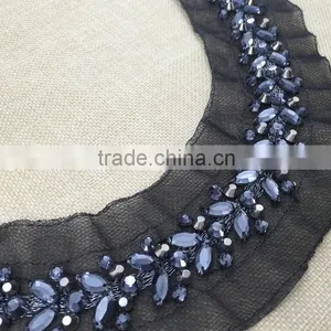 New Arrival Handmade Embroidery Beaded Neckline for Garments HY003 thumbnail-1