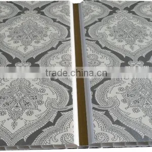 New Style Trinidad Pvc Ceiling Panel, Hot Foil Stamping With Gold Strip, Middle Groove Model T025 thumbnail-1