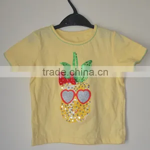The Little Girl's Dress Clothing Wholesale Children's Clothing Fashion Design/ Girls' Yellow T-shirt thumbnail-3