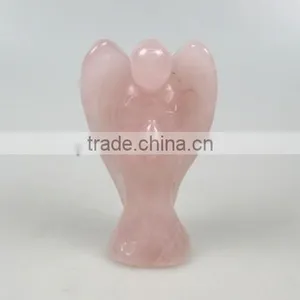 Natural Rose Quartz Gemstone Angel Carving thumbnail-1
