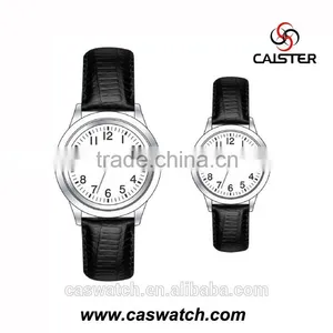 Hot Fashion Classic Design Couple Watch, Arabic Numerals Dial Unisex Watch, Quality Textured Leather Band Wristwatch thumbnail-2
