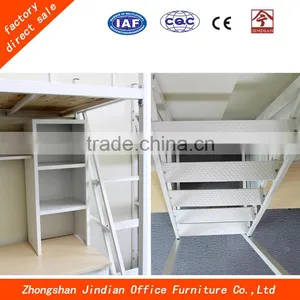 Modern Cheap School Furniture Metal Dormitory Bed With Computer Desk And Cabinet thumbnail-4