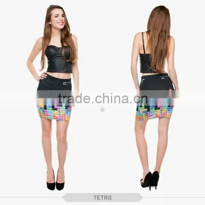 Cheap Indian Paint Beach Girls Tight Slim Mini Skirt High Quality 3d Digital Full Print Custom Hot Sale Tube Stretchy Skirt thumbnail-1
